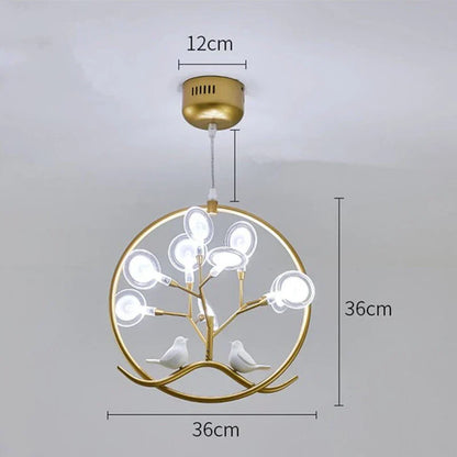 DecorBites™ Branch Iron Black Gold Chandelier for Living Room Bedroom Kitchen Hallway