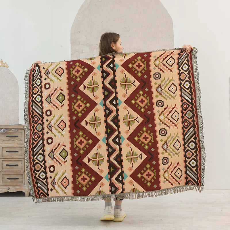 DecorBites™ Knitted Nordic Plaid Blanket - Cozy Home Decor and Sofa Cover