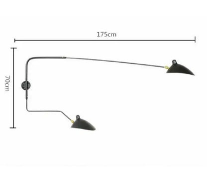 DecorBites™ Black Swing Arm Chandelier | Loft Industrial Adjustable Lighting Fixture