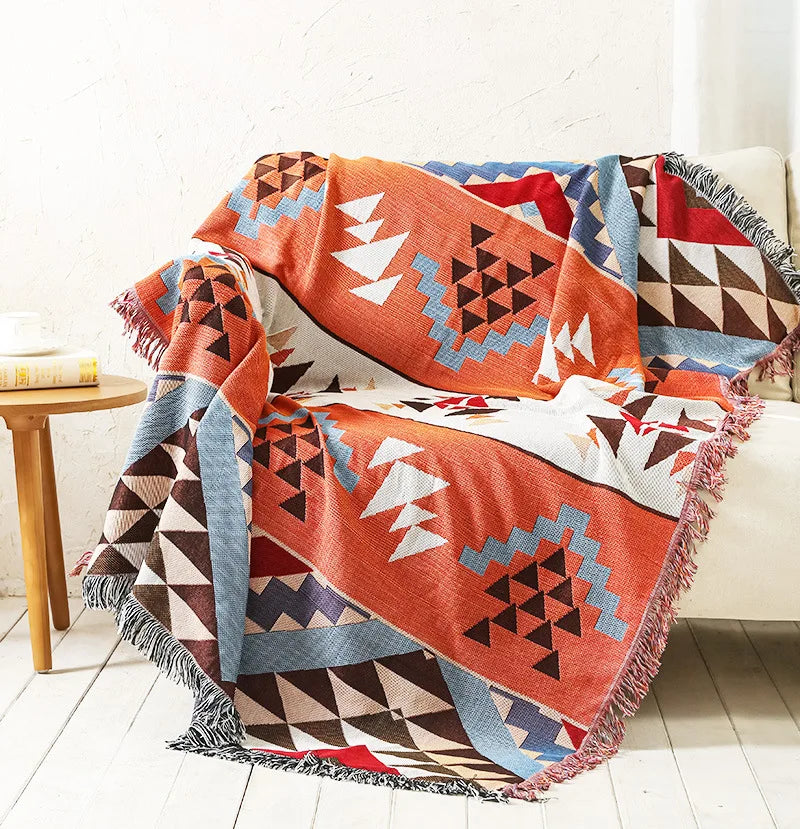 DecorBites™ Knitted Nordic Plaid Blanket - Cozy Home Decor and Sofa Cover