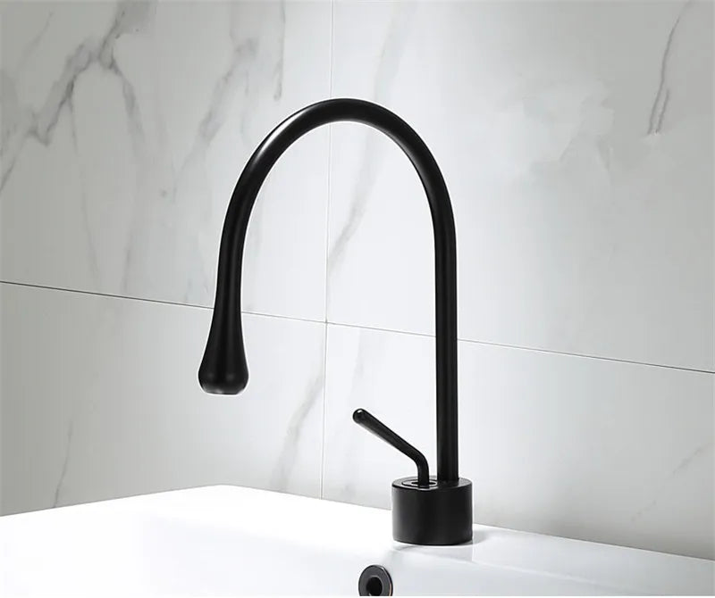 DecorBites™ Black Gold Basin Faucet - Swivel Kitchen Sink Water Crane with Hot and Cold Handles