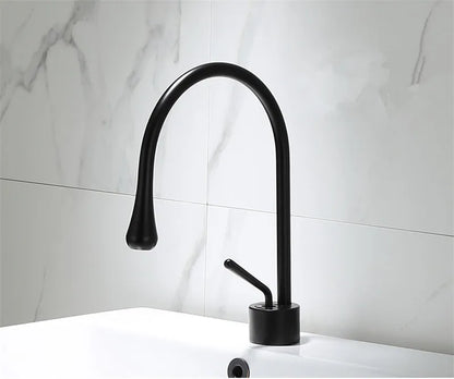 DecorBites™ Black Gold Basin Faucet - Swivel Kitchen Sink Water Crane with Hot and Cold Handles