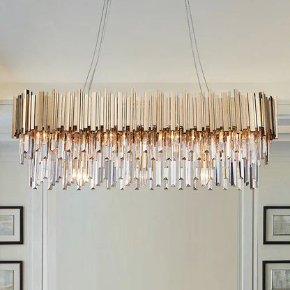 DecorBites™ Gold Metal LED Pendant Lights Adjustable Living Room Dining Round Fixture