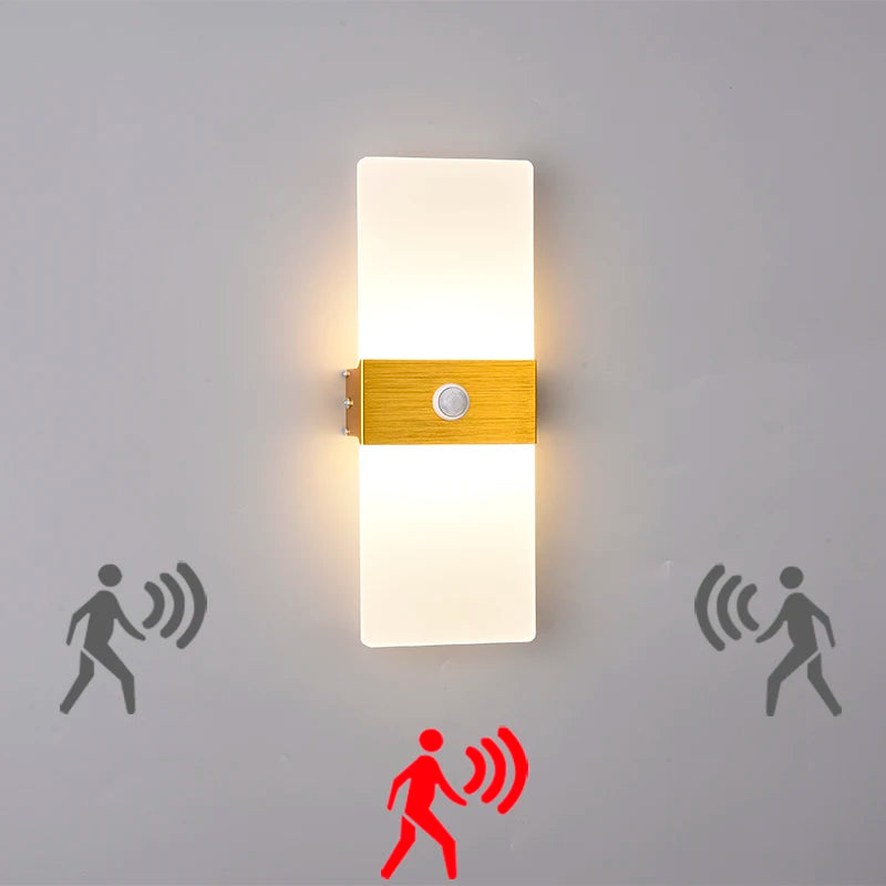 DecorBites™ Acrylic LED Wall Lamp | Brushed Aluminum Sconce Light for Home Indoor Decor