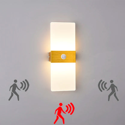 DecorBites™ Acrylic LED Wall Lamp | Brushed Aluminum Sconce Light for Home Indoor Decor