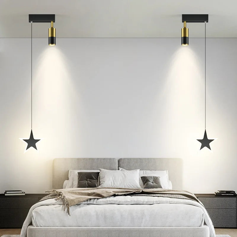 DecorBites™ Black Gold Hanging Pendant Lamp: Modern Luxury Bedroom & Living Room Lighting
