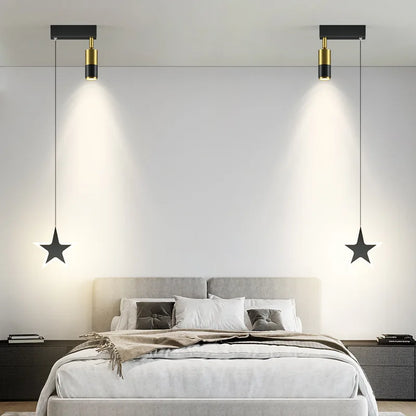 DecorBites™ Black Gold Hanging Pendant Lamp: Modern Luxury Bedroom & Living Room Lighting