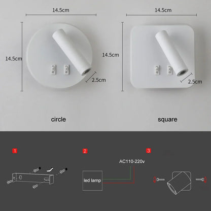 DecorBites™ Adjustable 10W Wall Light Sconce Lamp with Switch - Hotel Bedroom Study Reading