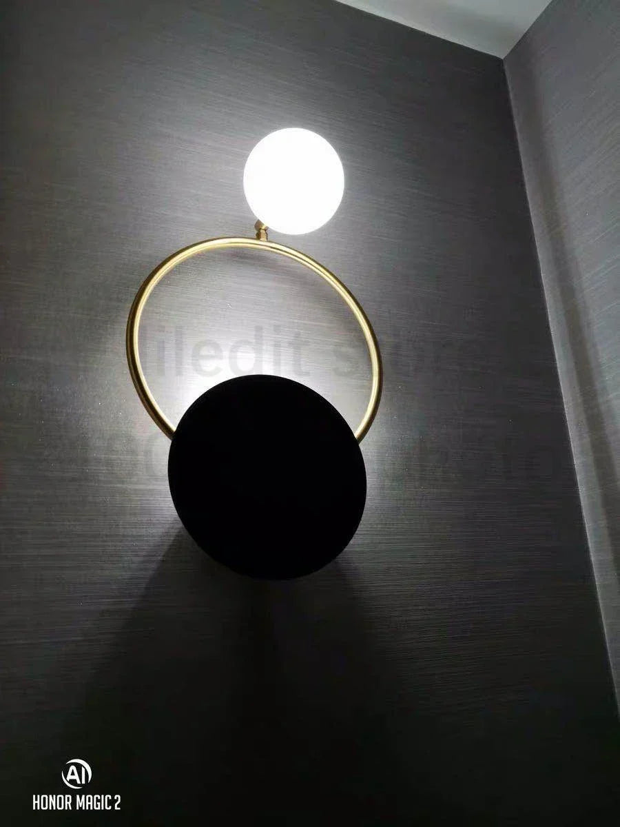 DecorBites™ Golden Ring Wall Sconce: Nordic Bedroom Lighting Fixture for Modern Living Room Decor