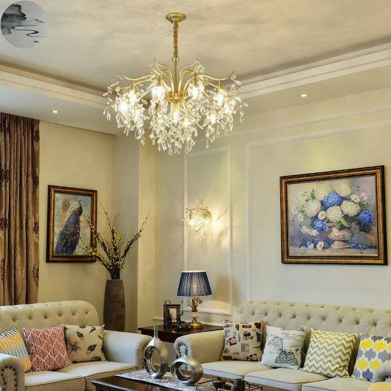 DecorBites™ Crystal LED Chandelier: Luxury Indoor Lighting for Home, Kitchen, Living Room