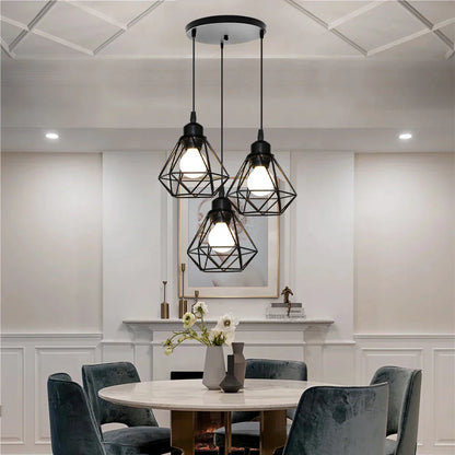 DecorBites™ Iron Frame Pendant Chandelier for Modern Indoor Lighting