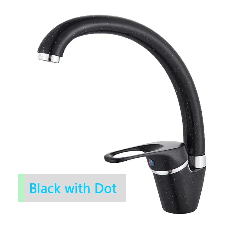 DecorBites™ Beige Brass Kitchen Faucet 360 Swivel Spout Single Handle Mixer Tap