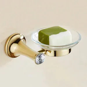 DecorBites™ Gold Bathroom Hardware Set: Towel Rack, Toilet Paper Holder, Towel Bar, Hook