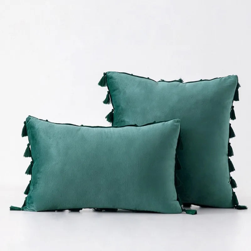 DecorBites™ Boho Tassel Fringe Orange Pillow Covers Pack for Home Decor