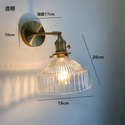 DecorBites™ Amber Glass LED Wall Light Fixtures On/Off Switch Nordic Modern Sconce