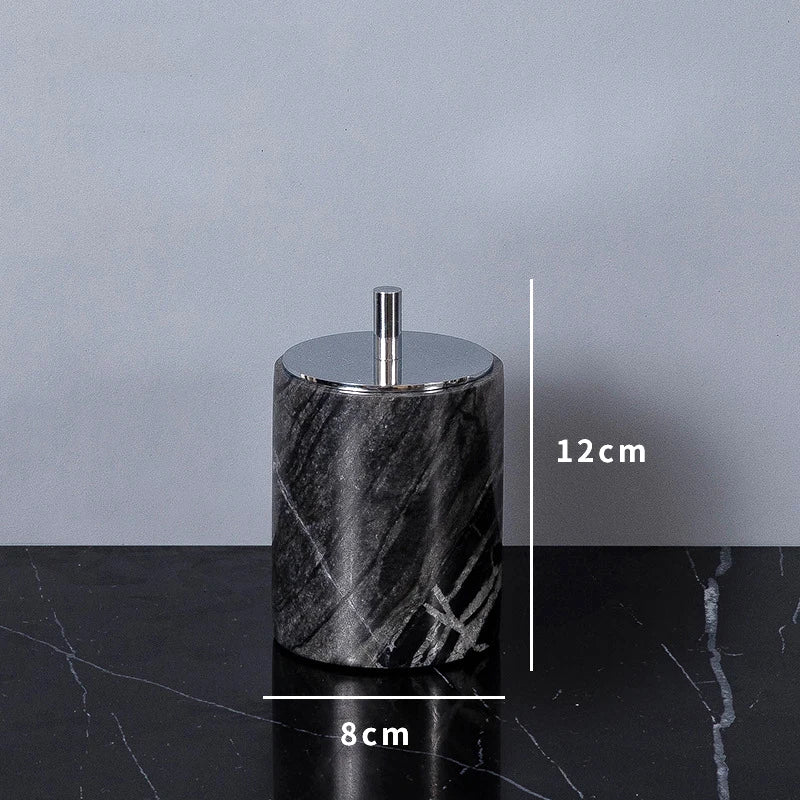 DecorBites™ Ancient Wood Grain Marble Bathroom Set with Luxury Accessories