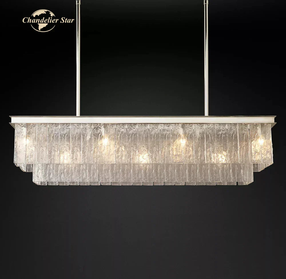 DecorBites™ LED Glace Rectangular Chandelier Light for Dining Kitchen Living Room