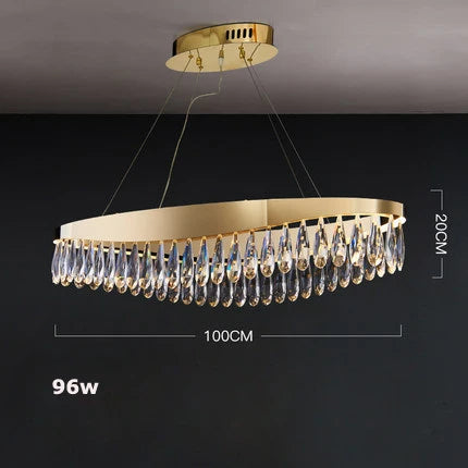 DecorBites™ Crystal Stainless Steel LED Chandelier for Foyer