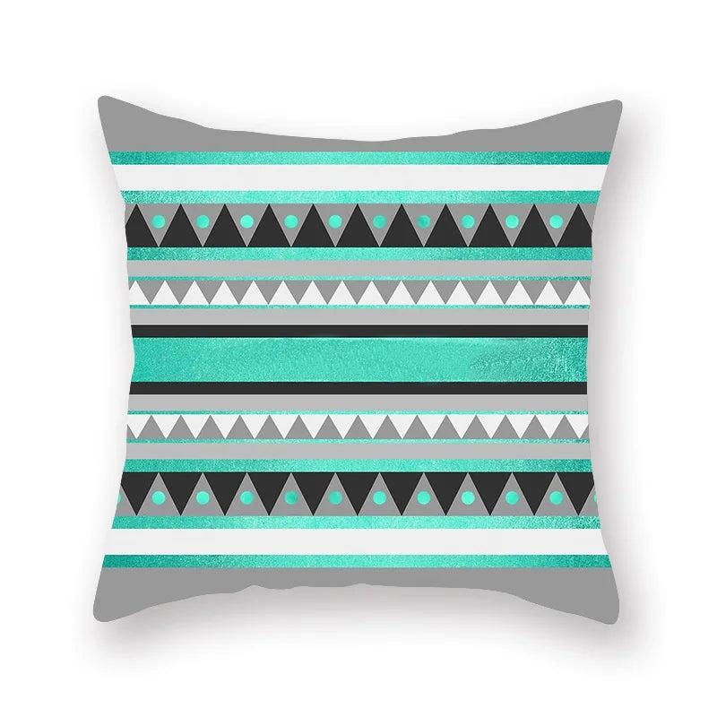 ™ Green Geometric Pillowcase - Nordic Classic Design for Home Decor and Comfort