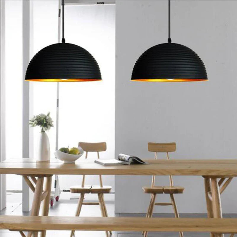 DecorBites™ Black Pot Cover Semicircle Retro Droplight for Bar Cafe Bedroom Restaurant