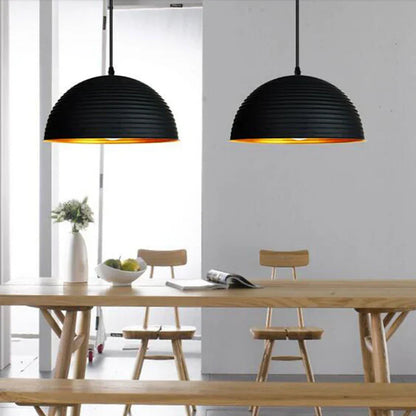 DecorBites™ Black Pot Cover Semicircle Retro Droplight for Bar Cafe Bedroom Restaurant