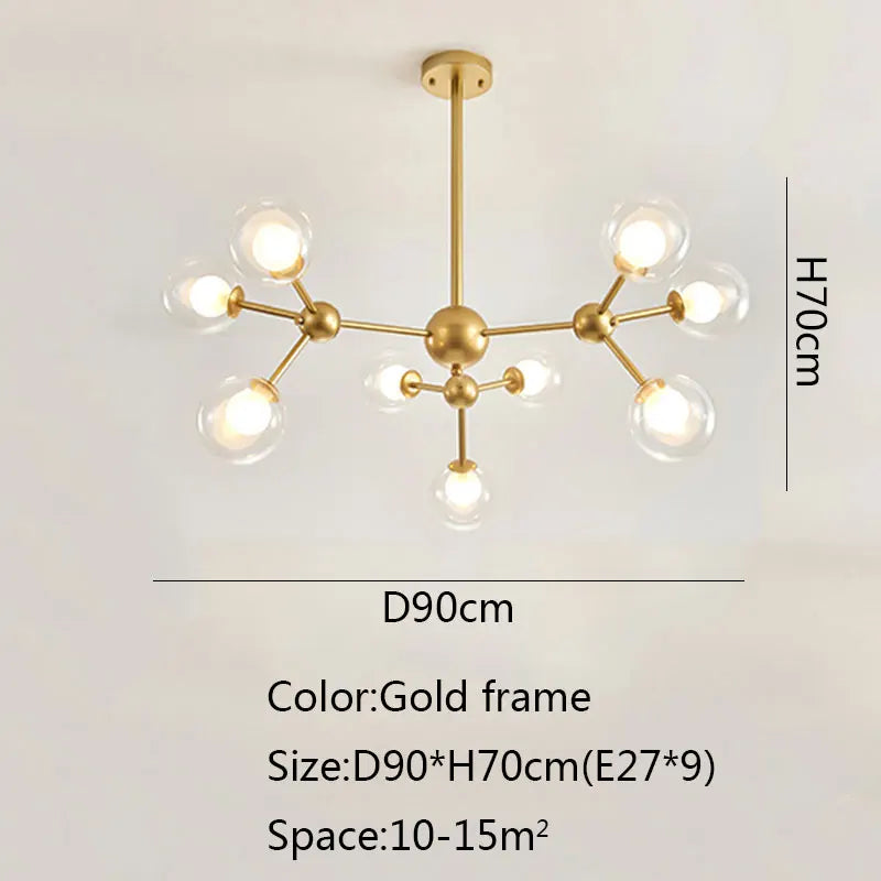 DecorBites™ Black Postmodern Sputnik Chandelier for Dining Room and Home Decor