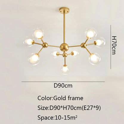 DecorBites™ Black Postmodern Sputnik Chandelier for Dining Room and Home Decor