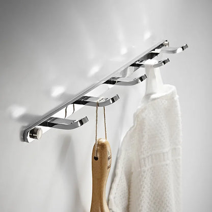 DecorBites™ Brass 5-Hook Robe Rack in Black Gold for Wall Mount Towel & Clothes Storage