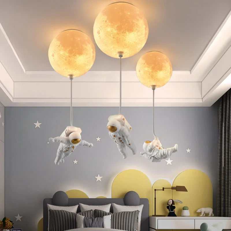 DecorBites™ Astronaut Bubble Chandelier Light - Moonlight Bedroom Ceiling Lamp