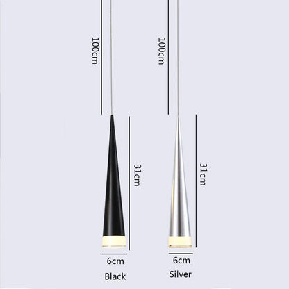 DecorBites™ 5W LED Pendant Light - Silver/Black Aluminum Tube Fixture for Kitchen Island