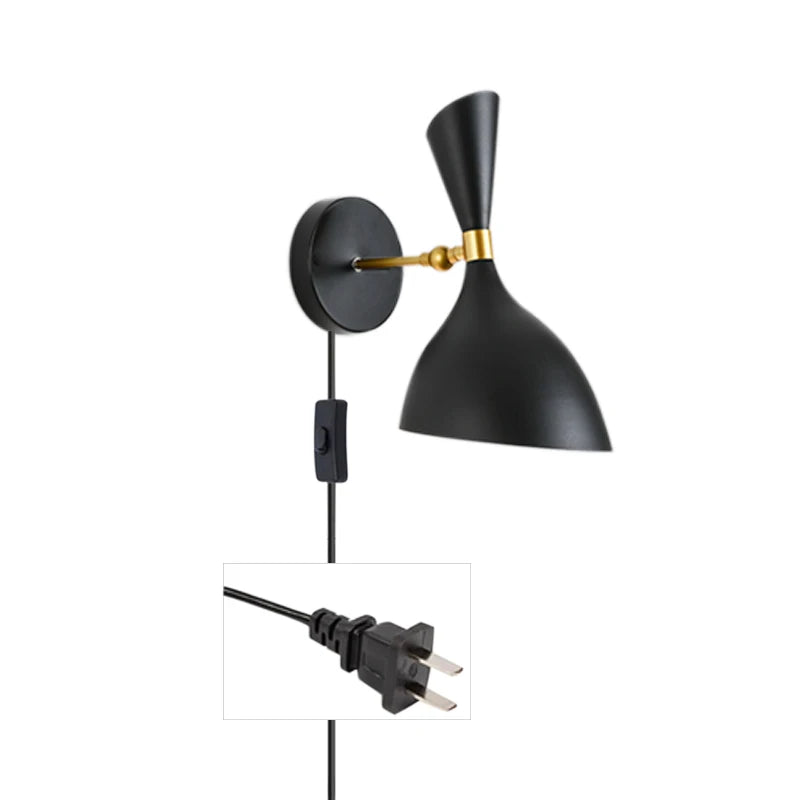 DecorBites™ Black White Nordic Wall Lamps with Switch, Modern Industrial Decor Light for Living Room