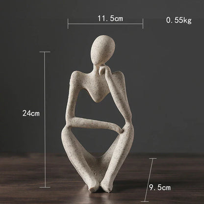 DecorBites™ Abstract Thinker Woman Figurine Resin Sculpture Modern Art Decor Craft Ornament