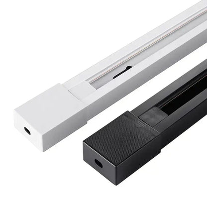 DecorBites™ 1m Black White Aluminum 2-Wire Connector Track Rail Spotlight Fitting