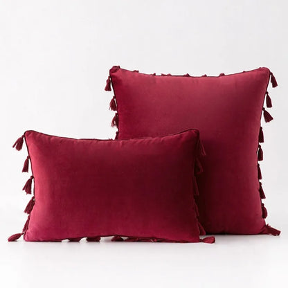 DecorBites™ Boho Tassel Fringe Orange Pillow Covers Pack for Home Decor