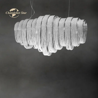 DecorBites™ Crystal Circle LED Tassel Chandelier: Modern Luxury Pendant Hanging Light Fixture for Bedroom and Living Room