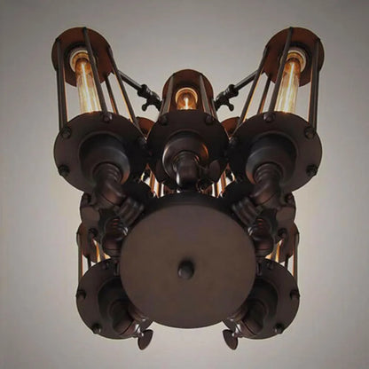 DecorBites™ Industrial 8-Head Hanging Pendant Lamp for Cafe Dining Room and Bar