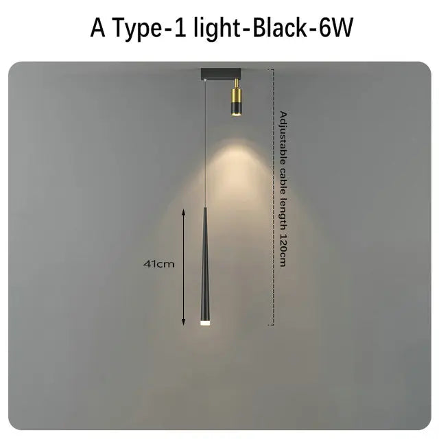 DecorBites™ Black Gold Hanging Pendant Lamp: Modern Luxury Bedroom & Living Room Lighting