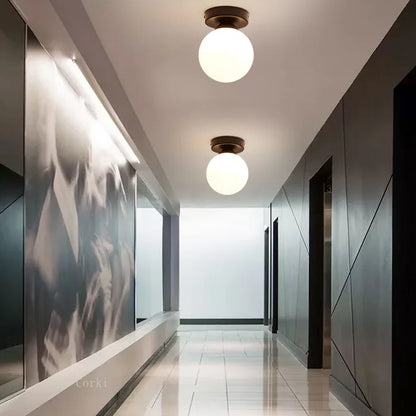 DecorBites™ Glass Ball Ceiling Light: Modern Nordic Style, Creative Round Lamp for Home Decor.