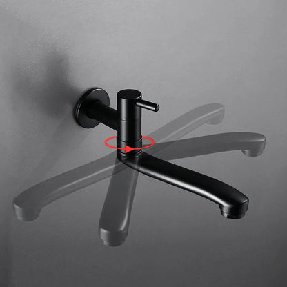 DecorBites™ Black Stainless Steel Swivel Kitchen Faucet 360 Degree Rotation Wall Mounted
