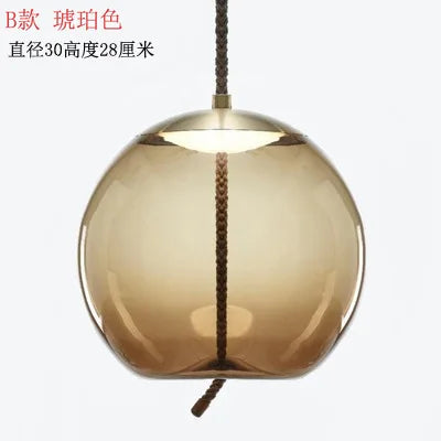 ™ Hemp Rope Knot Pendant Lights - Suspendu Glass Hanging Lamp