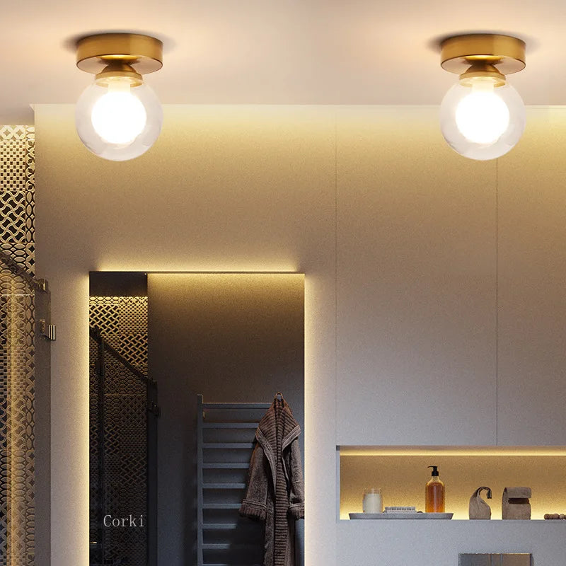 DecorBites™ Glass Ball Ceiling Light: Modern Nordic Style, Creative Round Lamp for Home Decor.