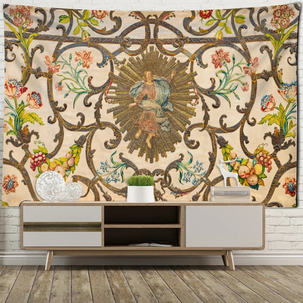 DecorBites™ Khaki Retro Pattern Wall Tapestry for High-End Indoor Home Decor