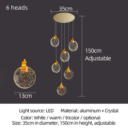 DecorBites™ Attic Crystal Chandelier for Living Room Dining Room Stair Lamp