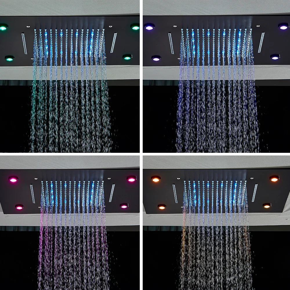 DecorBites™ LED Rainfall Shower Head Ceiling Mount Large Size for Bathroom Shower