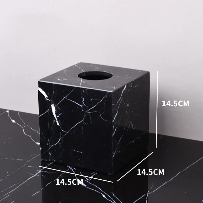 DecorBites™ Black Marquina Marble Bathroom Set cue.opti