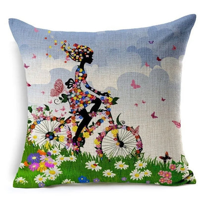 DecorBites™ Green Leaves Decorative Throw Pillowcase 45*45cm for Sofa Home Decor