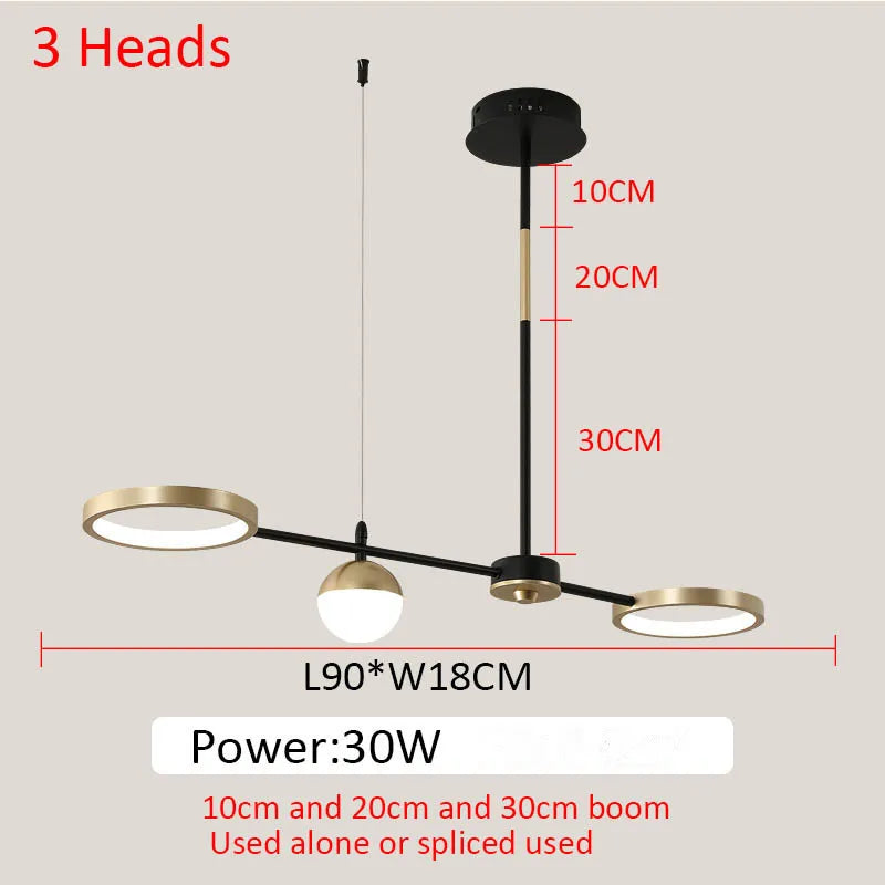 DecorBites™ Black Gold Minimalist Chandelier for Dining Room Home Decor