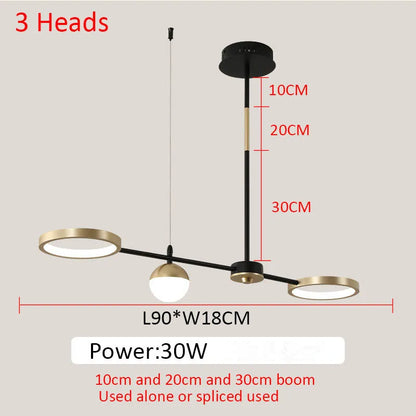 DecorBites™ Black Gold Minimalist Chandelier for Dining Room Home Decor