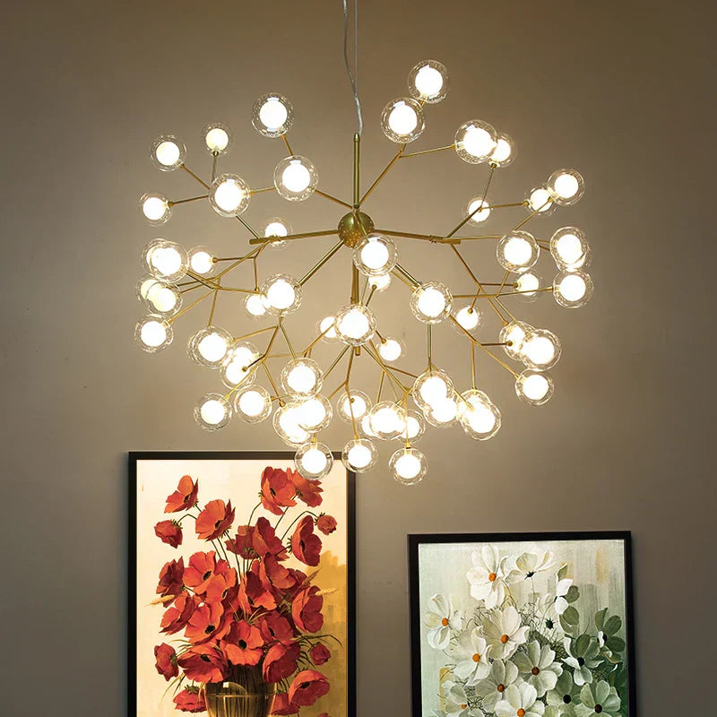 ™ LED Firefly Sputnik Chandelier: Stylish Tree Branch Ceiling Lamp