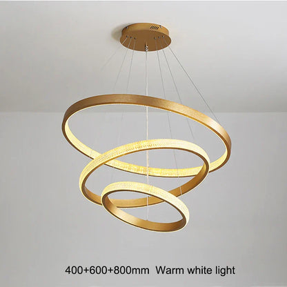 DecorBites™ Gold Circle Chandelier Creative LED Lighting Modern Indoor Fixtures